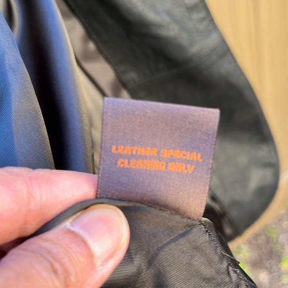 Comstock & Co Leather Jacket Size 46 Black Buttons Pockets Grunge MInim… - Picture 13 of 16